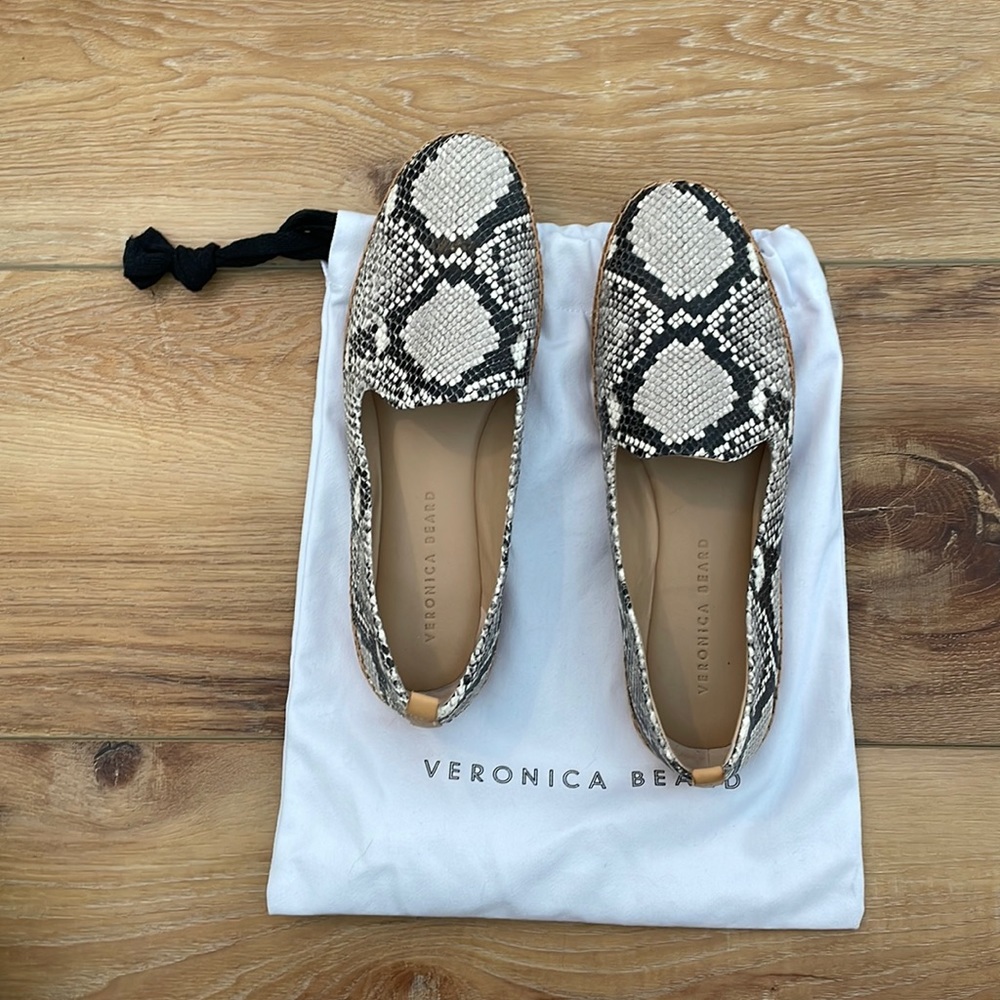 Veronica Beard Snakeskin Loafers 9